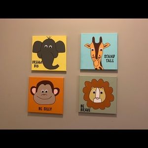 4 set nursery wall decor